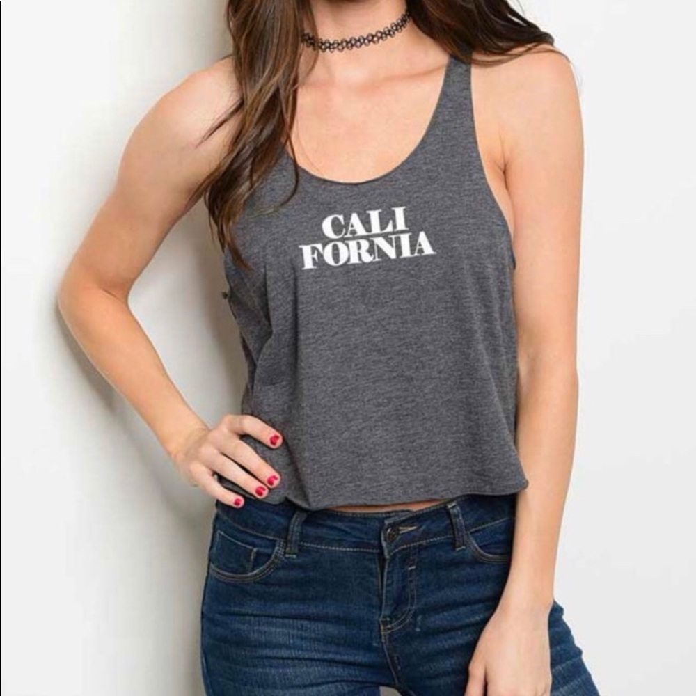 NWOT Charcoal “California” Tank Top